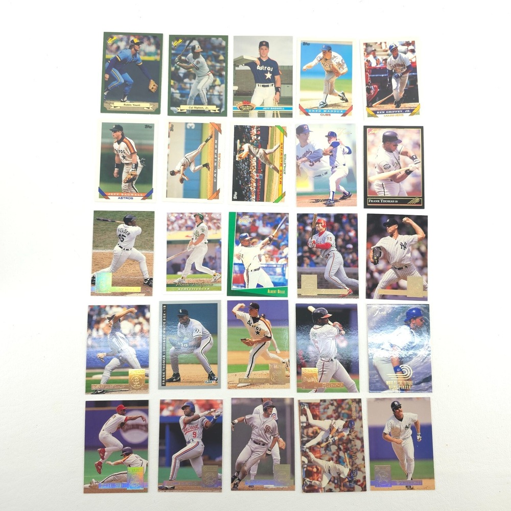25 Card Baseball Star Lot Several Year Span All Pictured Yount Ripken Bagwell